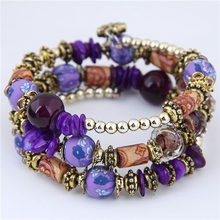 Load image into Gallery viewer, Blue Beads and Seashells Bracelets