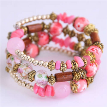 Load image into Gallery viewer, Blue Beads and Seashells Bracelets