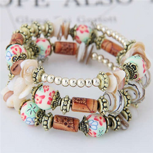 Load image into Gallery viewer, Blue Beads and Seashells Bracelets