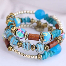 Load image into Gallery viewer, Blue Beads and Seashells Bracelets