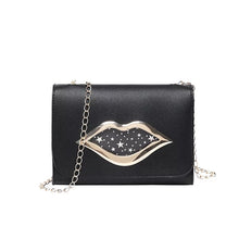 Load image into Gallery viewer, Mini Pu Leather Lip Metal Chain Square Shoulder Handbags
