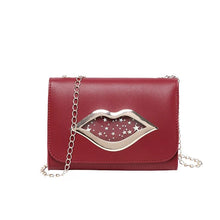 Load image into Gallery viewer, Mini Pu Leather Lip Metal Chain Square Shoulder Handbags
