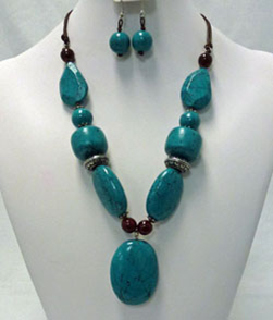 Marble Turquois Look Necklace and earring set