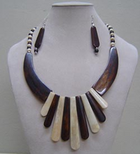 Load image into Gallery viewer, Bone Crafted Necklace and Earring Set.
