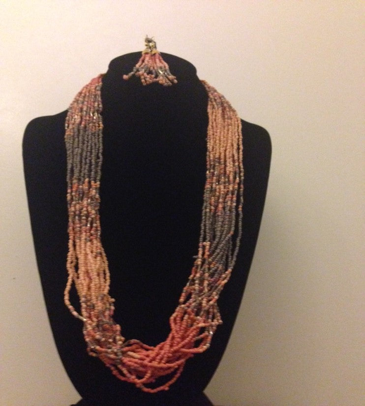 Bundle Beaded Necklace & Earring Set