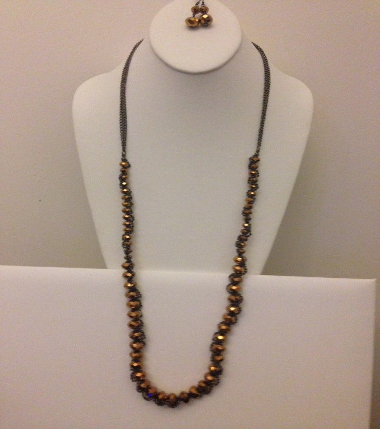 Long colored necklace & earring set