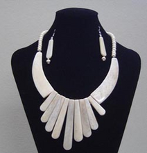 Load image into Gallery viewer, Bone Crafted Necklace and Earring Set.
